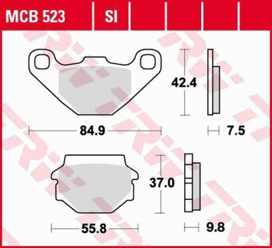 MCB523 Bremsbelag Aeon Aprilia Buell Cagiva Kawasaki Kram-It KTM Peugeot Sym Suz