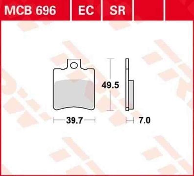 MCB696SR Bremsbelag Aprilia Benelli Gilera Italjet KTM Malaguti Peugeot Piaggio