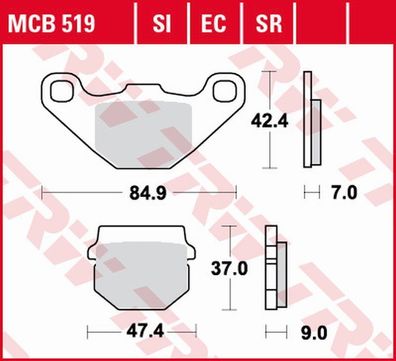 MCB519 Bremsbelag Aeon Aprilia CPI Hyosung Italjet TGB Kawasaki Suzuki