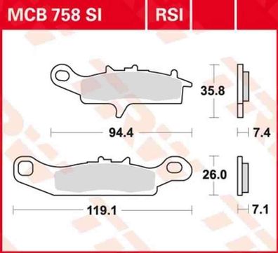 MCB758SI Bremsbelag Kawasaki KFX 450 700 KVF Brute Force Prairie Suzuki King Qua