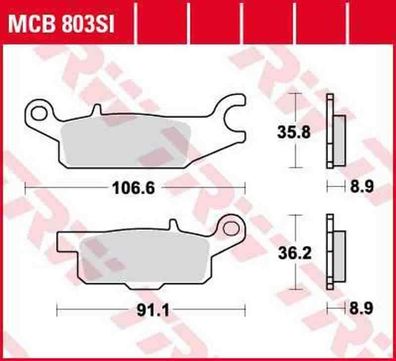 MCB803SI Bremsbelag Yamaha YFM Grizzly 550 Yamaha YFM Grizzly 700 hinten 09