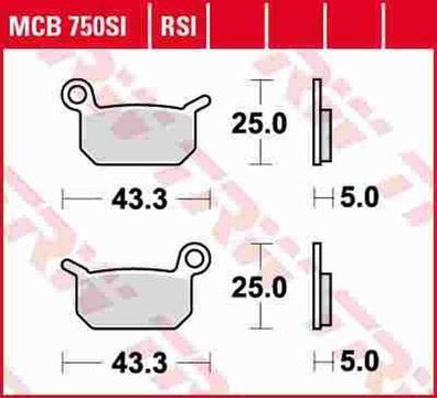 MCB750SI Bremsbelag KTM 65 SX Husqvarna SM CR 50 Polini 50 X1 X3 Polini 65 X5