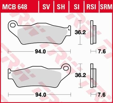 MCB648EC Bremsbelag Alfer Aprilia Benelli Cagiva CCM BMW Gas Gas Highland Husabe