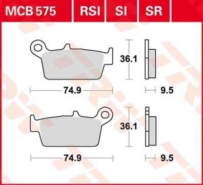 MCB575RSI Bremsbelag Bimoto CPI Fantic Gas Gas HM Honda Husqvarna Kawasaki Suzuk