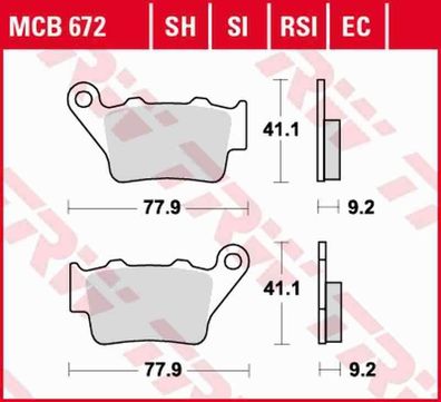 MCB672SI Bremsbelag Alfer Benelli CCM Gas Gas Highkand Husaberg Husqvarna Kram-I