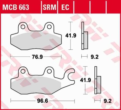 MCB663SRM Bremsbelag Daelim Italjet Keeway Kymco Rex Suzuki