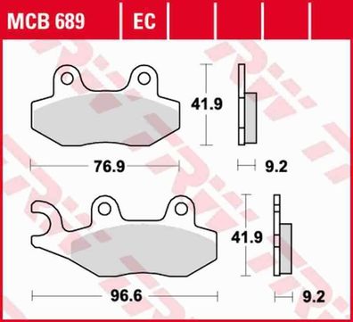 MCB689 Bremsbelag AEON Benilli Garelli Generic Honda Jincheng Kreidler Kymco MZ