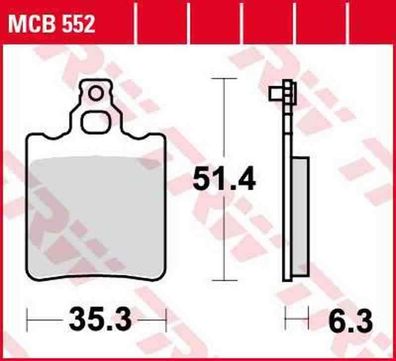 MCB552 Bremsbelag Aprilia Cagiva Fantic Generic KTM Malanca Zündapp