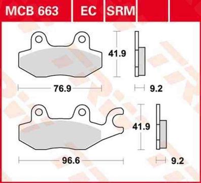 MCB663EC Bremsbelag Aeon CPI Honda Italjet Keeway Kymco Rex Suzuki Sym