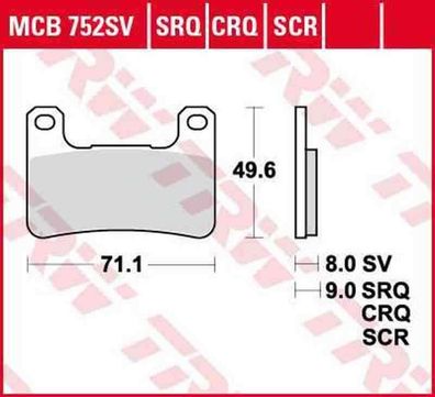 MCB752CRQ Bremsbelag Kawasaki ZXT00 Ninja Suzuki GSX-R Hayabusa