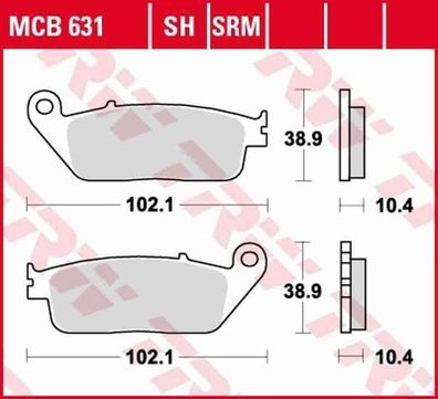 MCB631SRM Bremsbelag Yamaha VP X-City R-X-Max 125 250 400