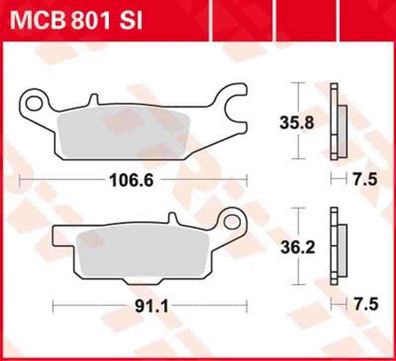 MCB801SI Bremsbelag Yamaha YFM 250 R Grizzly 550 700