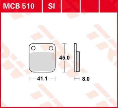 MCB510SI Bremsbelag Honda Hyosung Kawasaki Keeway Kreidler PGO Sinnis Suzuki Yam