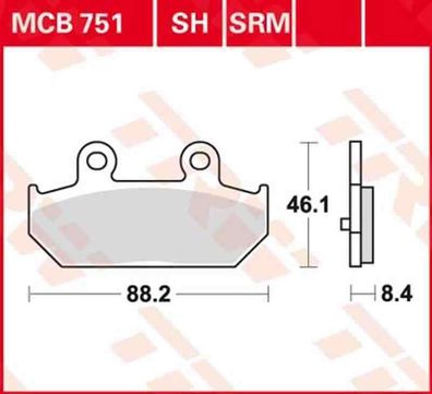 MCB751SRM Bremsbelag Suzuki 250 400 650 Sky wave Burgman