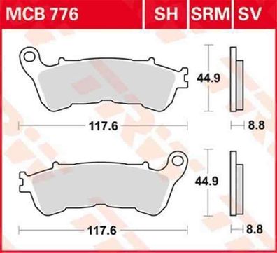 MCB776SRM Bremsbelag Honda FES Wing FES NSS Forza Ruckus SW SH Suzuki Burgman SI