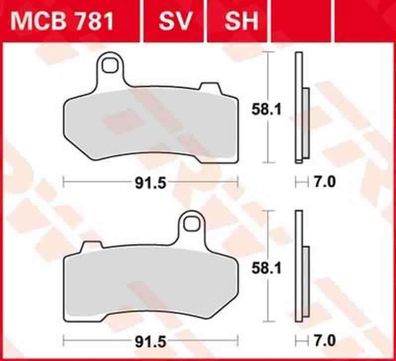 MCB781SV Bremsbelag Harley-Davidson