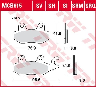 MCB615SI Bremsbelag Aeon Cagiva CPI E-Ton Kawasaki Suzuki Yamaha