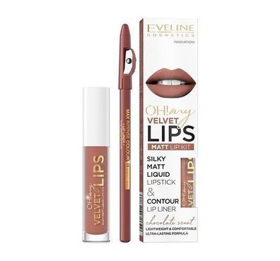 Eveline Velvet Lips Matt Lip Kit 4,5 ml + Kontur 1 Stk