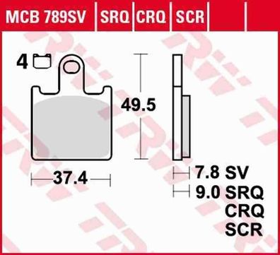 MCB789SV Bremsbelag Kawasaki 600 ZX-6R Ninja 750 Z 1000 Z ZRT 1400 GTR 1400 ZZR