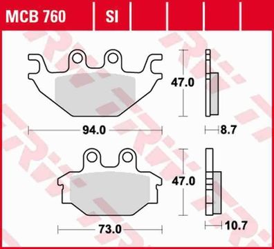 MCB760SI Bremsbelag Adly Hercules Kymco Sym TGB PGO Kawasaki CPI CAN AM Arctic C