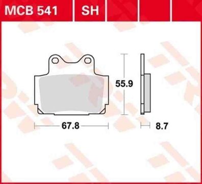 MCB541 Bremsbelag 125 RD TZR 250 FZR FZX TDR TZR 350 RD 400 FZR SRX 500 RD 600 F