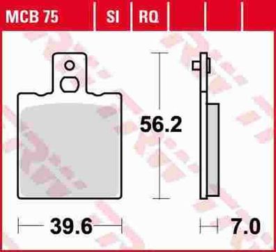 MCB75 Bremsbelag Alfer Aprilia Benelli Beta Cagiva Ducati Fantic Gilera Italjet