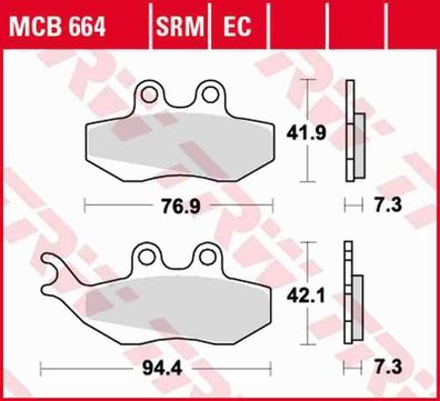 MCB664SRM Bremsbelag Gilera Malaguti Piaggio