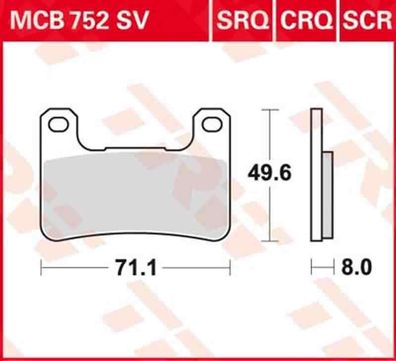 MCB752SV Bremsbelag Kawasaki Z ZXR Suzuki GSX-R V-Storm