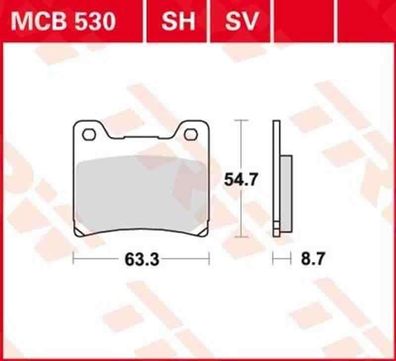 MCB530 Bremsbelag Yamaha 125 TZR RD FZ FZR 850 TDM XJ FJ VMX XJR YZF