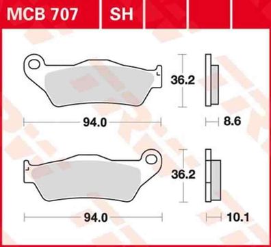 MCB707SH Bremsbelag für BMW 850 1100 1150 1200 1300