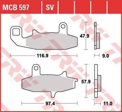 MCB597 Bremsbelag Suzuki DR 650 750 800