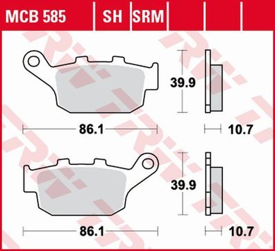 MCB585SRM Bremsbelag Honda 125 FES 150 FES 250 FES Sinnis 125 QM - Stealth