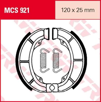 MCS921 Bremsbacken Atala Derbi Italjet Paiggio PGO Suzuki