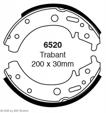 Premium Bremsbacken 6520 für Trabant 601 0.6 71-90 1.1 1 90-92