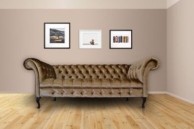 Chesterfield Sofa Polster Designer Couchen Sofas Garnitur Textil Stoff Textil 5