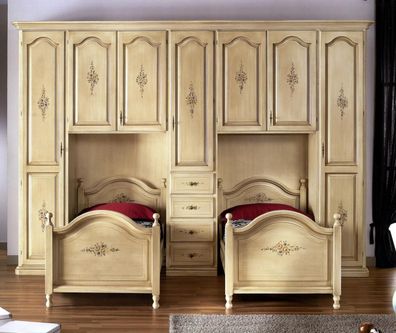 Klassischer Kleiderschrank mit Betten Hotel Einrichtung Bett Schrank Set Möbel