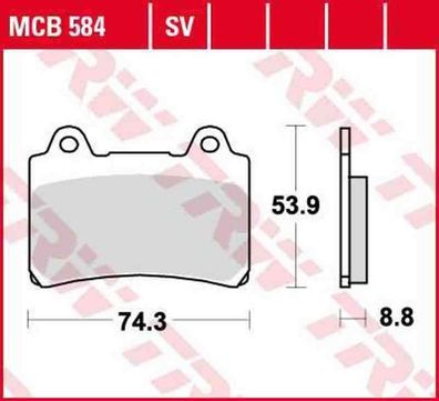 MCB584 Bremsbelag Yamaha 750 1000 FZR 800 TRX 1200 FJ 1300 XVZ 86-00