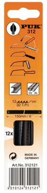 Metallsägeblatt 312 L.150mm ZpZ 32 1-s.12 St./Karte PUK