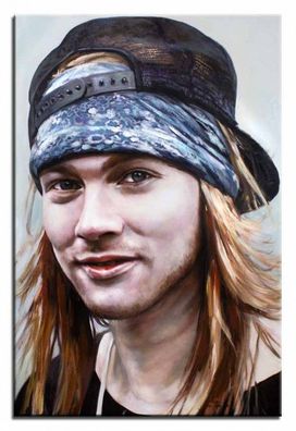 Axl Roses Guns´n Roses Portrait Handarbeit Rahmen Gemälde Bild Bilder G16443