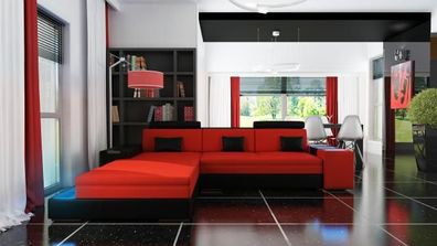 Couch Polster Wohnlandschaft + LED Beleuchtung Ledersofa Designer Ecksofa Sofa !!