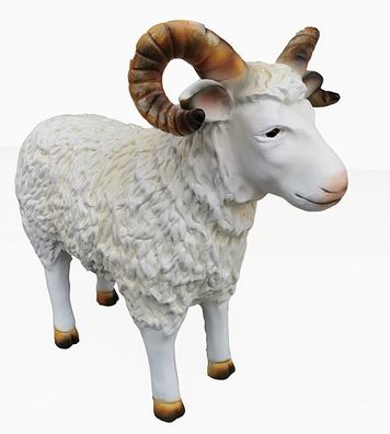 Zackelschaf Figur Garten Dekoration Bauernhof Deko Statuen Skulpturen Schaf 75cm