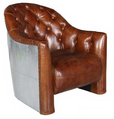 Aviator Chesterfield Vintage Lederstuhl Loungesessel Cocktailsessel vintage Neu