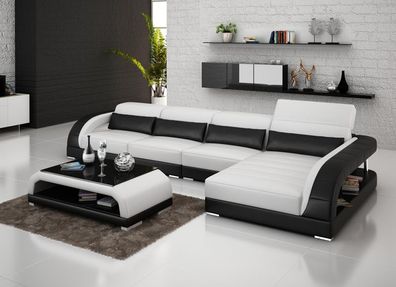 Ledersofa mit USB, ohnlandschaft Ecksofa Eck Garnitur Design Modern Sofa G8016C