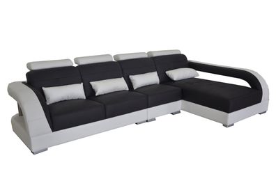 Ledersofa Ecksofa + USB Garnitur Wohnlandschaft Polster L Form Couch Sofa G8012C