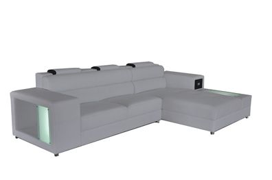 Design Sitz Leder Polster Ecke Leder Eck Landschaft Zimmer Neu Wohn Sofa + USB
