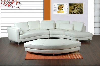 Wohnlandschaft Polster Eck Garnitur Designer Ledersofa mit USB Big Sofa 1103 Neu