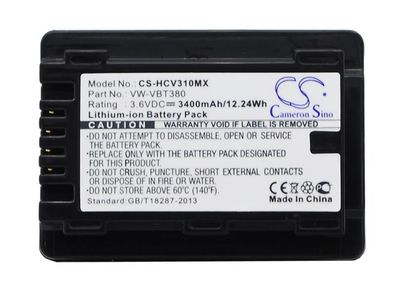 Ersatzakku - CS-HCV310MX Panasonic VW-VBT380 - 3,6 Volt 3400mAh Li-Ion