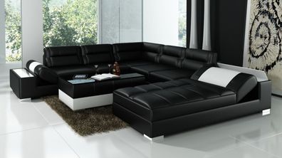 Ledersofa Sofa Couch Wohnlandschaft Ecksofa Garnitur Design Moderne Liege USB