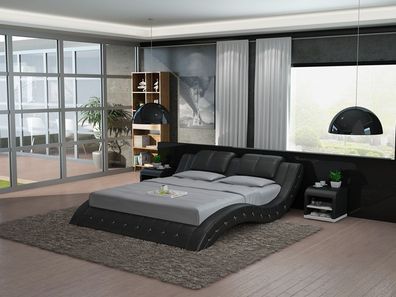 Wasserbett Hotel Doppelbett Betten USB Komplett Lederbett Polsterbett Wasser Neu