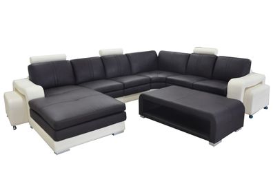 Leder Eck Sofa + USB, ouch Polster Sitz Möbel Garnitur Landschaft Modern Design